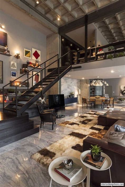 Luxury Industrial Loft House Design Industrial Style Living Room