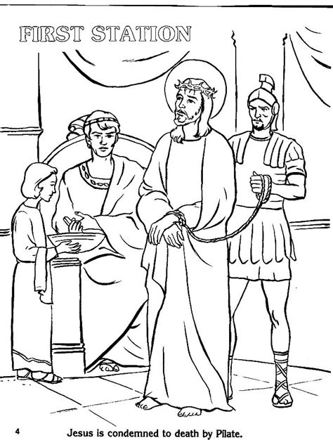 Jesus carrying the cross rosary coloring pages. Coloring Page Stations Of The Cross - Coloring Home