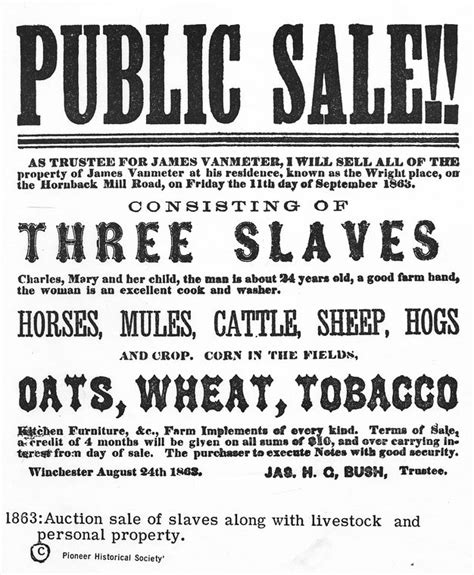 Notice Of Slave Sale Public Saleconsisting Of Three Slaves