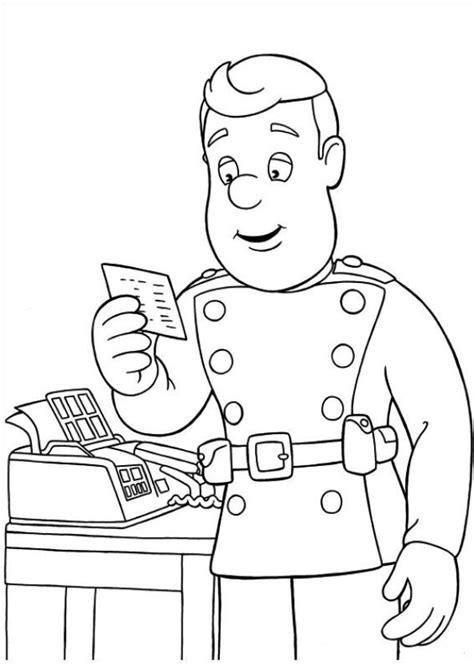 Sam, tom and the dog, the firemen. Kids-n-fun.com | 38 coloring pages of Fireman Sam