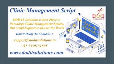 Ppt Clinic Management Script Ready Made Clone Scripts Powerpoint
