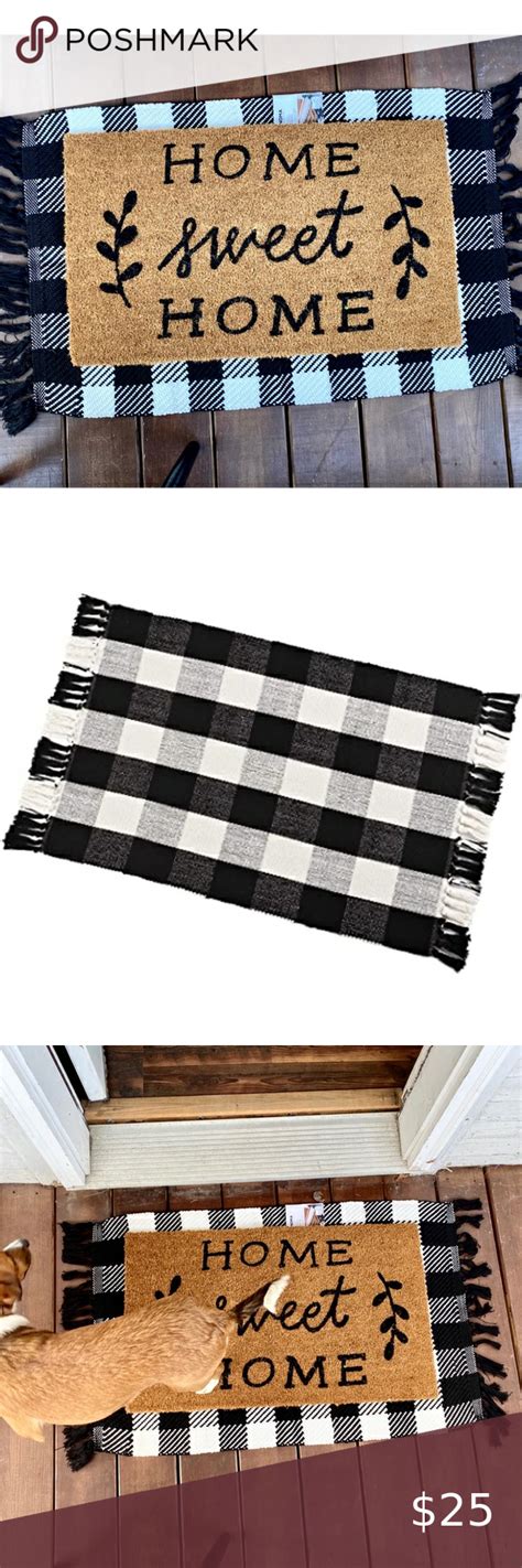 New Black And White Buffalo Check Outdoor Accent Rug