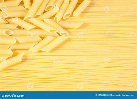 Macaroni On Long Spaghetti Stock Photo Image 12980260