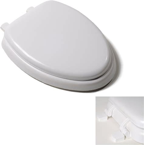 Deluxe White Elongated Soft Cushioned Padded Toilet Seat With Closed