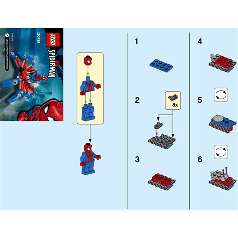 Lego Spider Mans Mini Spider Crawler Set 30451 Instructions Saviory