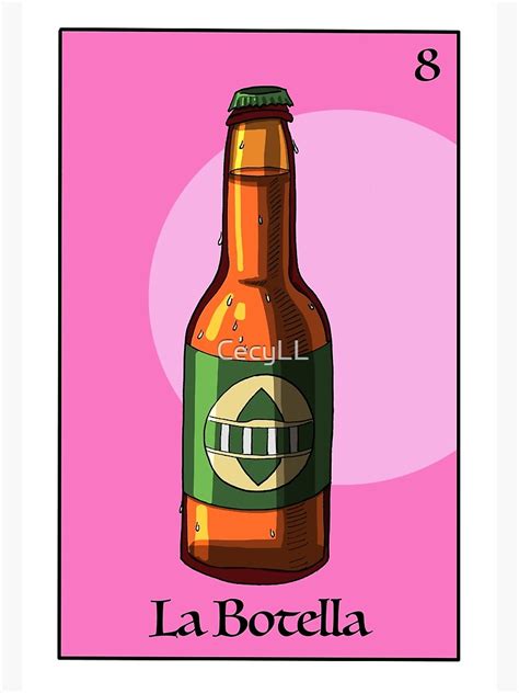 póster tarjeta 8 la botella lotería mexicana de cecyll redbubble