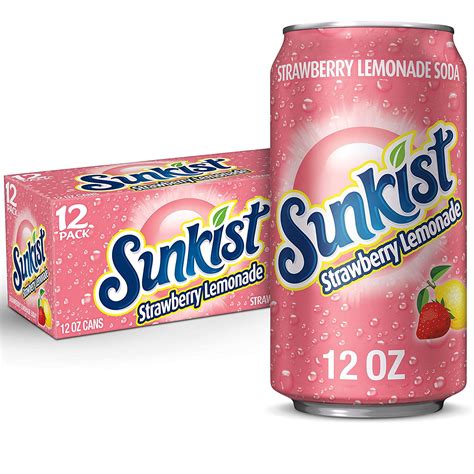 Buy Sunkist Strawberry Lemonade Soda 12 Fl Oz Cans 12 Pack All