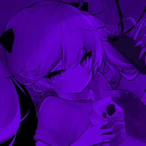 Purple Anime Pfp ~ Purple Anime Pfp Ftestickers Anime Girl Animegirl