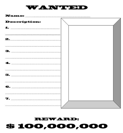 Wanted Blank Poster Template