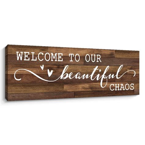 Buy Pigort Funny Welcome Signs Welcome To Our Beautiful Chaos Wall Art