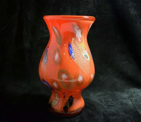 Japanese Kamei Art Glass Vase Vtg From Osaka Japan 048 Fs Ikyu