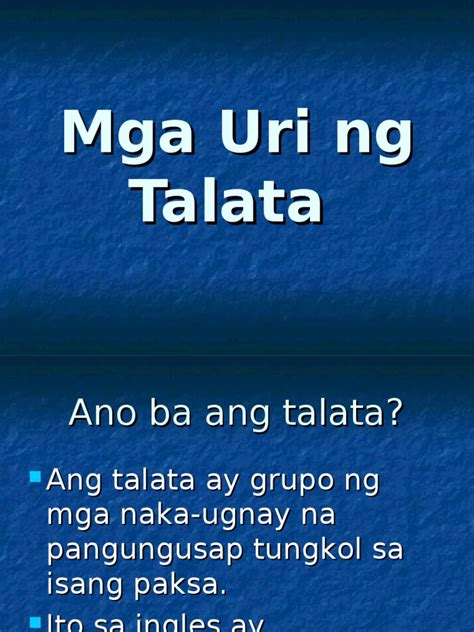 filipino  mga uri ng talata