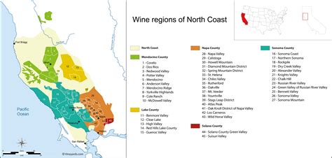 United States Map Of Vineyards Wine Regions
