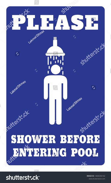 Please Shower Before Entering Pool Sign Stock Vector Royalty Free 1469236142 Shutterstock