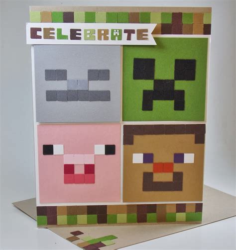 Leave a box or basket by your front door and have people drop off birthday cards and notes. Laura's Works of Heart: MINECRAFT BIRTHDAY CARD: