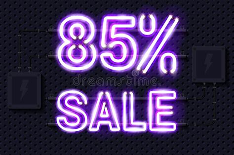 85 Percent Sale Glowing Purple Neon Lamp Sign On A Black Electric Wall