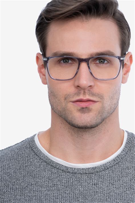 Envision Rectangle Gray Glasses For Men Eyebuydirect