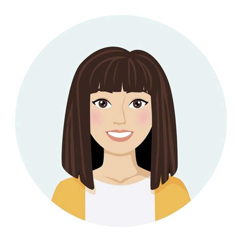 female avatar brunette woman portrait vector illustration of a female character in a modern