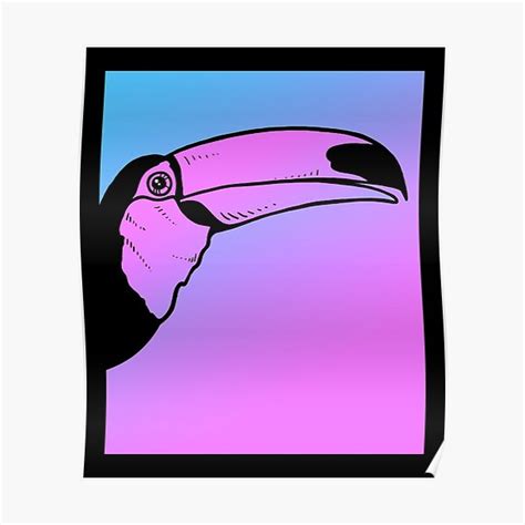 Vaporwave Toucan Aesthetic Pastel Goth Bird Poster For Sale By