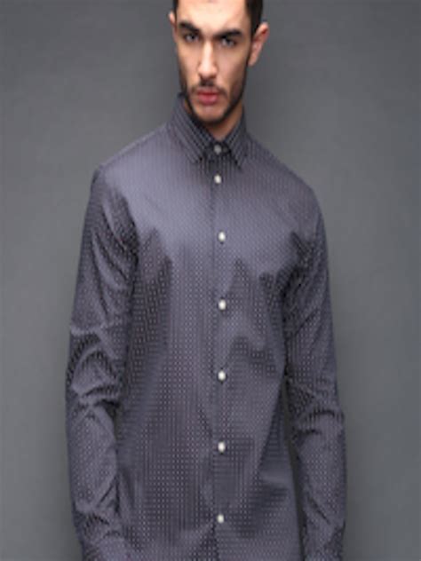 Buy Selected Navy Printed Smart Casual Shirt Shirts For Men 1208098