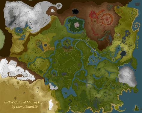 A Refined Colored Map Of Hyrule 20220706 Edition Rbreathofthewild