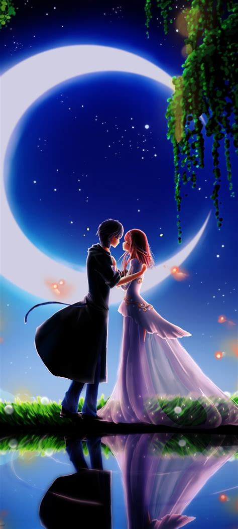 Wallpaper Id 354673 Anime Love Couple Romantic 1080x2400 Phone