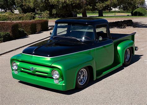 Pro Street 1956 Ford F 100 Shows Big Smooth Green Behind Autoevolution