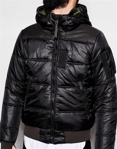 Lyst G Star Raw Quilted Hooded Jacket Whistler Bomber Myrow Nylon In