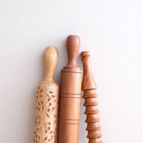 Hand Carved Wood Rolling Pin Set Of 3 In 2021 Carving Hand Carved