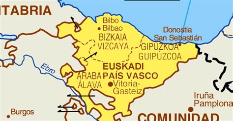 Het is de zetel van de baskische regering en is het culturele en financiële centrum. Kaart Spanje Vakantie Provincies: Kaart Baskenland en ...