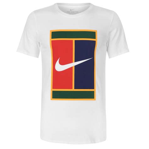 Mens Nike Court Tennis Heritage Logo T Shirt White T Shirts Nielsen