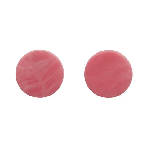 Pink Marble Resin Circle Earrings By Erstwilder