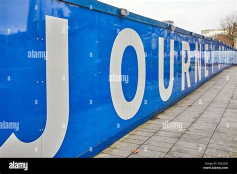 Journey starts here signage at the site of the HS2 terminal Stock Photo
