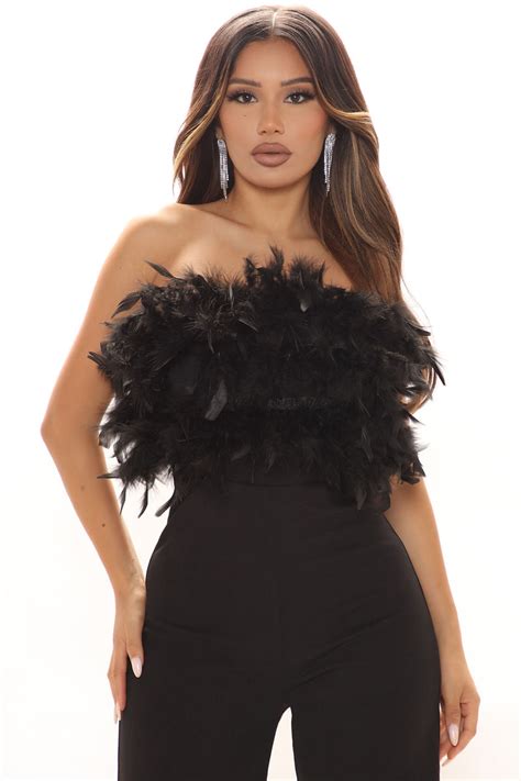 Feather Away Jumpsuit Black Fashion Nova Jumpsuits Fashion Nova