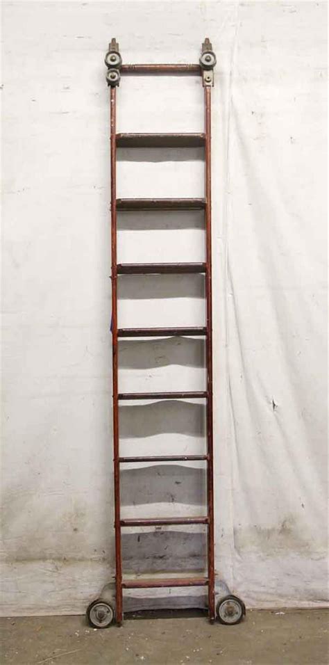 1940s Oak Putnam Rolling Library Ladder For Sale At 1stdibs