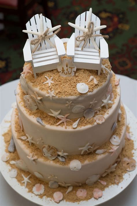 Beach Chair And Sand Wedding Cake