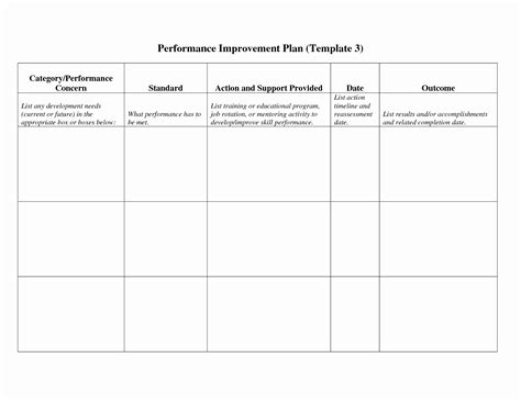 Performance Action Plan Template