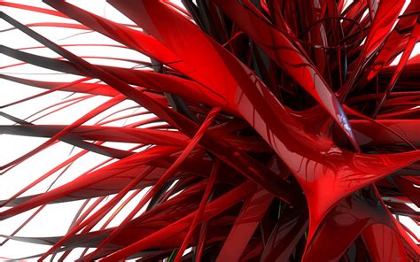 Digital Art Abstract 3d Red Render Reflection White