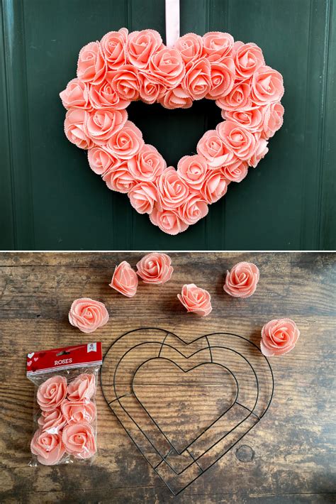 Diy Dollar Store Heart Wreath Valentine Wreath Diy Diy Valentine S Day Decorations Diy