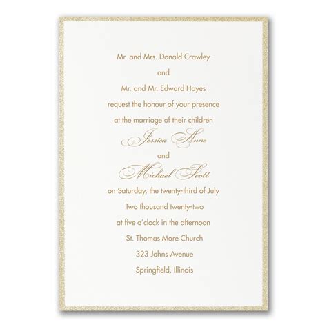 Glittering Border Invitation Gold Wedding Anniversary Invitations