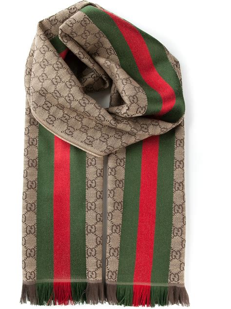 Lyst Gucci Monogram Scarf In Brown For Men