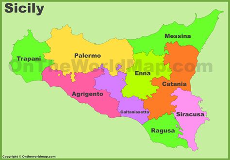 Mappa Sicilia Province Cartina Brasile