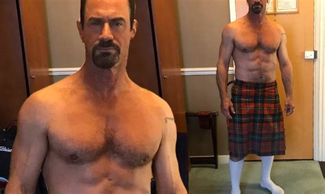 Christopher Meloni Shows Off His Toned Abs In A Red Plaid Kilt As He