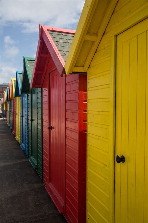 Colorful Beach Huts Free Stock Photo Public Domain Pictures