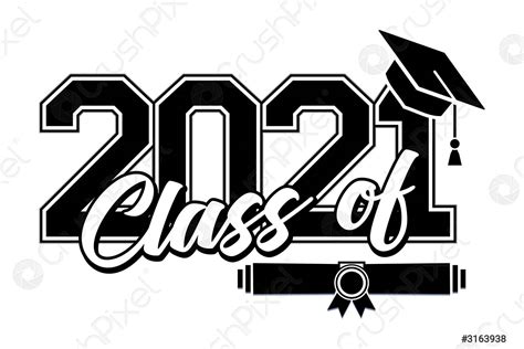 Logotipo De Graduado De La Clase 2021 Vector De Stock 3305645