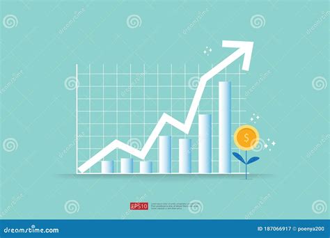Increase Profit Sales Diagram Business Chart Growth In Flat Style