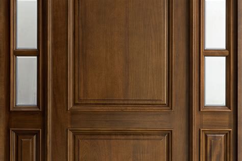 Entry Door In Stock Single With 2 Sidelites Solid Wood With Walnut