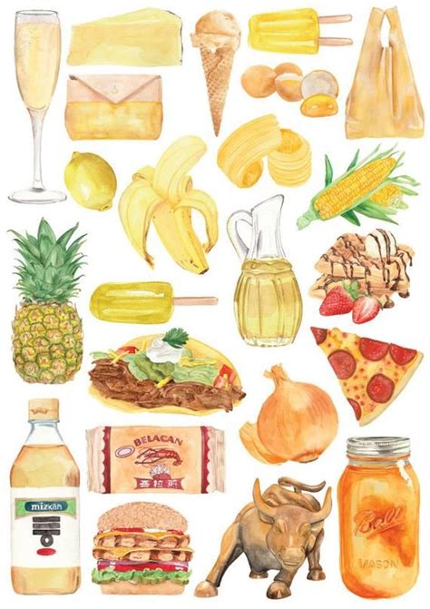 Pin By Etsy On Cute Cutout Watercolor Food Illustration Food