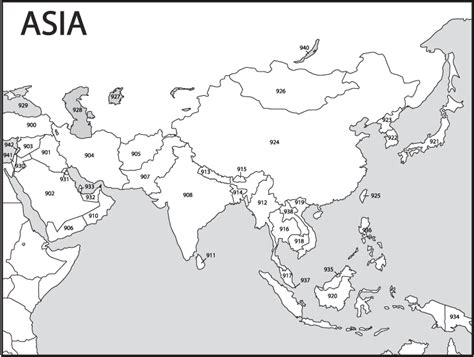 Printable Blank Map Asia