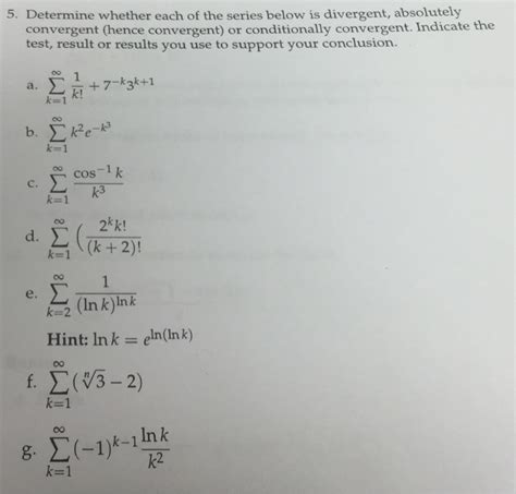 solved determine whether each of the series below is